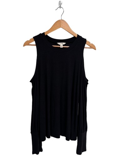 Terra & Sky Women's Long Sleeve Black TS Cold Shoulder Crew Blouse Size 0X - Picture 8 of 9