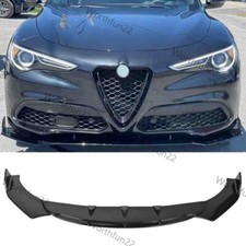 For Alfa Romeo Stelvio Gloss Black Front Bumper Splitter Spoiler Lip Body Kit For Alfa Romeo Stelvio Gloss Black Front Bumper Splitter Spoiler Lip Body Kit