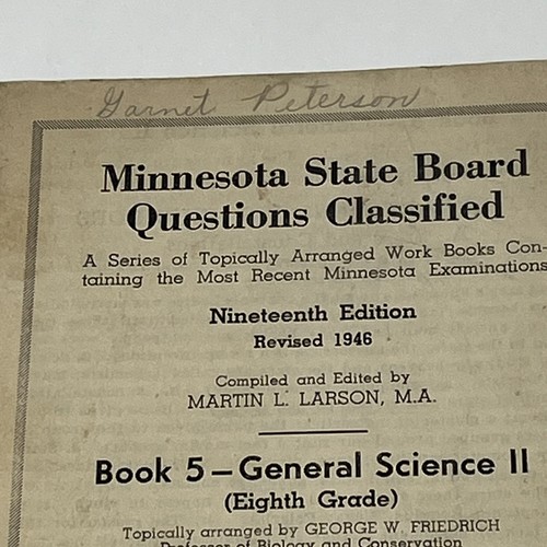 1946 Minnesota State Board Questions Classified Workbooks Textbook Lot Of 3 Book - Picture 7 of 24