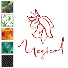 Magical Unicorn, Vinyl Decal Sticker, 40 Patterns 3 Sizes, 7066