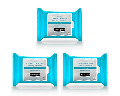 3 x Neutrogena Make-Up Remover Cleansing Towelettes One Simple Step 25 Pack