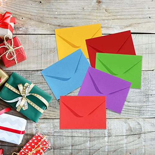 Mini Sobres Paquete de 100 Mini Tarjeta de Regalo Tarjeta de Visita Sobre para Saludarnos... - Imagen 6 de 6