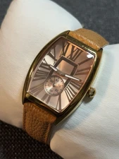 Bronzo Italia Women Tonneau Rose Gold Tone Watch Stainless,Sub Dial,New Bat