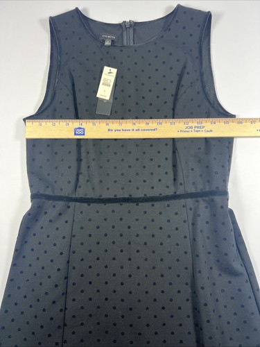 Vestido Talbot’s Mujer Talla 6 Negro Sobre Lunares Negros NUEVO CON ETIQUETAS - Imagen 8 de 12
