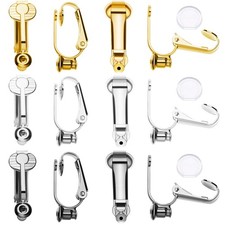 Tatuo 18 Pieces Clip-on Earrings Converter Components 3 Colors,Classic Colors