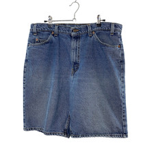 Vintage Levi's Mens 550 Denim Jean Shorts W36 L11 Orange Tab Distressed Blue