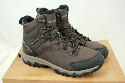 MERRELL THERMO AKITA MEN'S EXPRESSO WP BROWN LEATHER HIKING BOOTS SIZE 8 NIB
