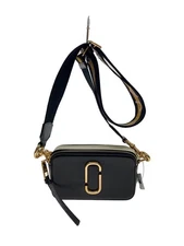 THE MARC JACOBS THE SNAPSHOT Shoulder Bag Cowhide BLK Plain M0014146
