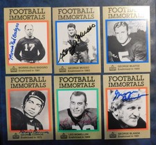 (6) autographed 1985 Football Immortals cards - Blanda, McAfee, Musso, Nomelini