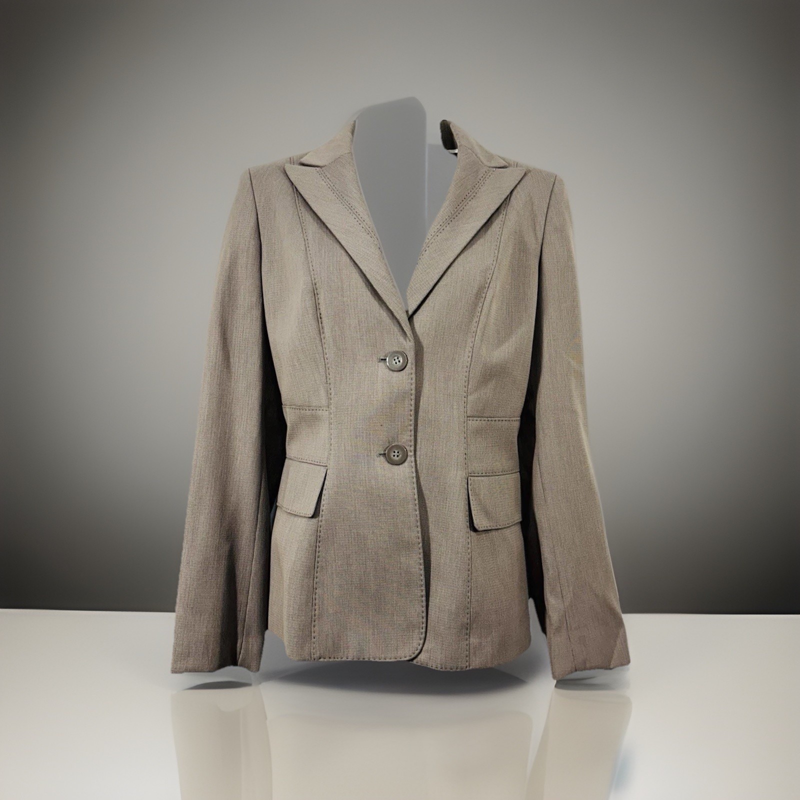 Anne  Klein Women’s d Suit Brown Two-Button Poly/rayon Blend New Read