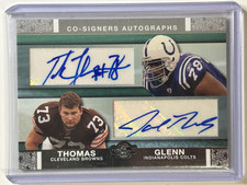 Joe Thomas/T Glenn AUTO~RC Topps Co-Signers 2007 Dual Rookie Autograph Signature