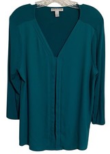 Dana Buchman Womens Top Blouse Size Large Gre...