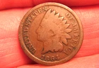 1864 BR, INDIAN HEAD CENT/PENNY,  FREE SHIPPING  (#258E)