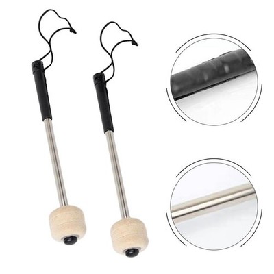 Percussion Essentials 2 Stück Bassdrum Schlägel mit Edelstahlgriff
