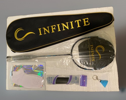 Carbon Fiber Badminton Racket with Bag, Socks, Grip Tape & Shuttlecock Keychain - Picture 2 of 6