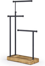 Carbonized Black Jewelry Organizer Stand, Tall Necklace Holder