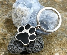 Pet Cremation Pendant Urn Keychain 1" Key Ring for Ashes Dog Cat Paw Print