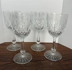 Set Of 4 VTG Anchor Hocking Canfield Clear Water Goblet Crystal Wine Glasses 7”