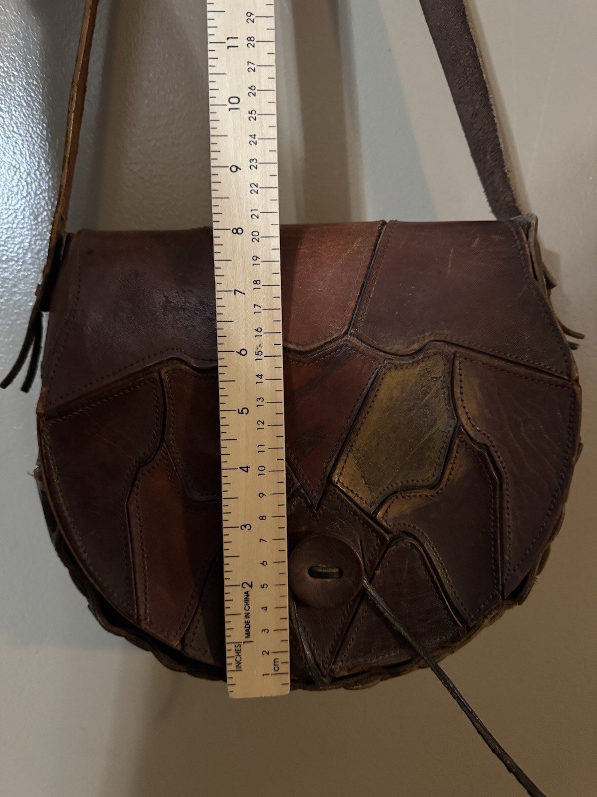 Handcrafted Patchwork Shoulder Bag Purse Genuine … - image 3