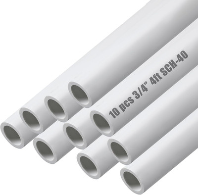 10 Pcs White PVC Pipe DIY Projects Sch40 Furniture Grade for Home, Greenhouse, G
