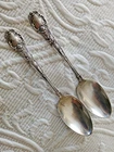 Antique Sterling GORHAM MONTCLAIR 1910 5 o'clock Teaspoons Mono FLORAL Lot of 2