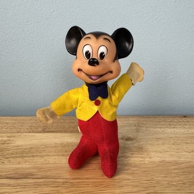 Vintage Disney Mickey Mouse Vinyl Plush Doll Rubber Face 6'' Japan 1960's