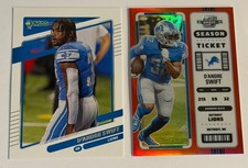 2021 Donruss D’Andre Swift Variation #171 + 2022 Contenders Optic Red 008/175