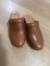 MADEWELL Women's $168 Cecily Clog in Oiled Leather English Saddle sz 7.5 NG681