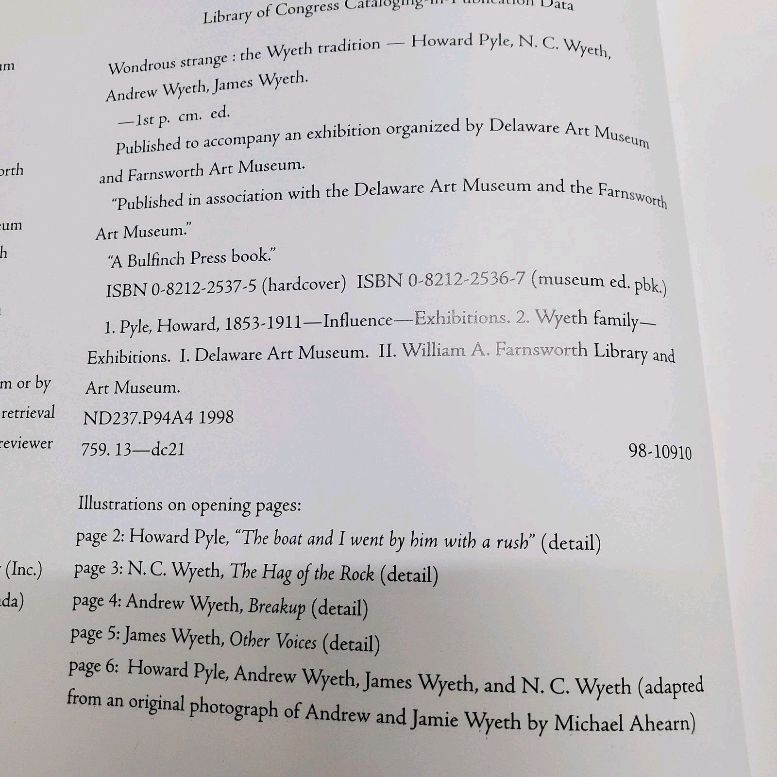 Wondrous Strange Wyeth Tradition Art Book Hardcover Howard Pyle Andrew James