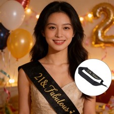  Happy 21st Birthday Party Sash for Girls - Shoulder Strap for Celebration Party