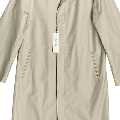 Calvin Klein Coat Men's Medium Classic Style Trench/Raincoat Abbey Stone NEW image 5