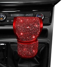 Bling Auto Gear Shift Knob Cover, Car Knob Gear Stick Protector with Red