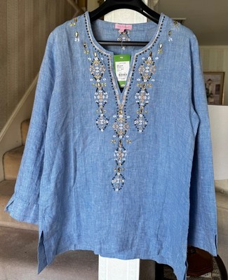 Lilly Pulitzer Amelia Island Tunic - Bennet Blue  Size M   NWT