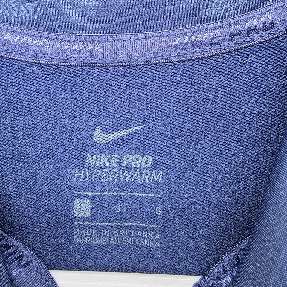 Nike Pro Hyperwarm 1/4 Zip Shirt Womens Large Long Sleeve Stretch Athletic Top - Image 2 of 4