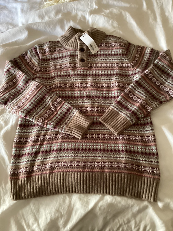 janie and jack new with tags brown fair isle boys size 14 sweater