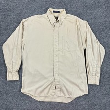 Vintage Chaps Ralph Lauren Shirt Mens 16 34/35 Beige Button Down Collar USA Made