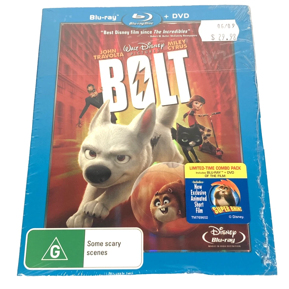 Bolt Blu-ray Limited Time Combo Pack & Slip Cover Reg B Disney Brand New Sealed - image 3 of 4