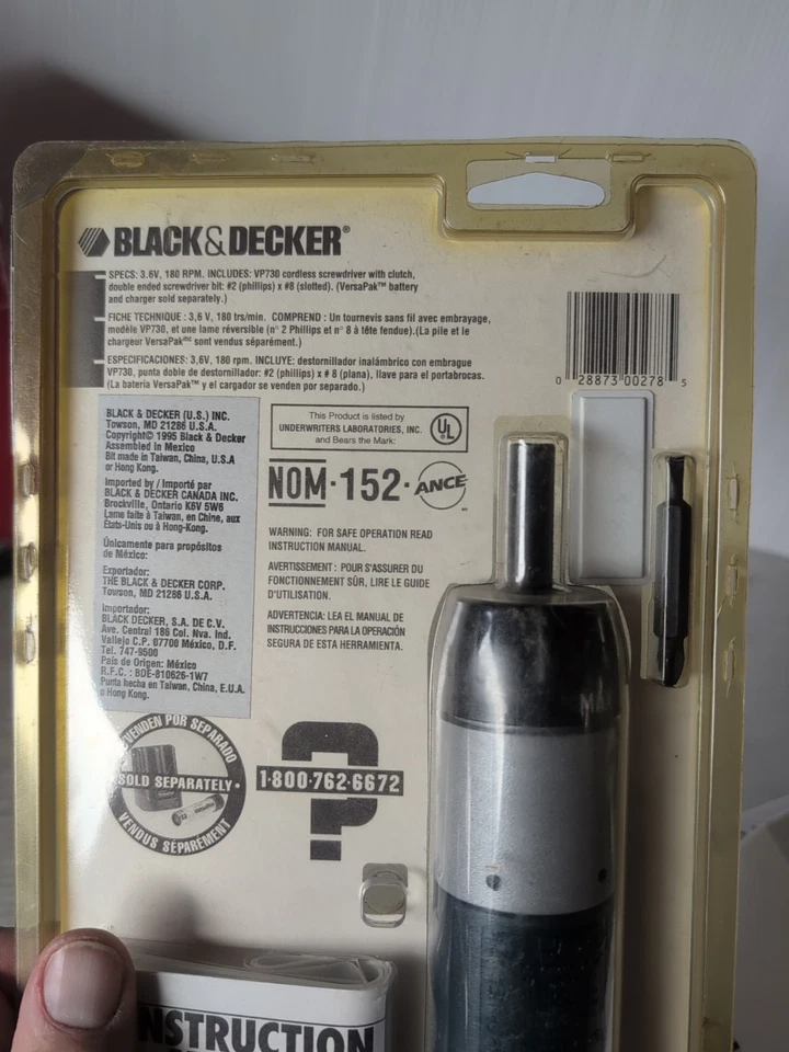Black & Decker VP730T VersaPak Cordless Screw Driver with Clutch 3.6V NEW SEALED - Image 4 of 4