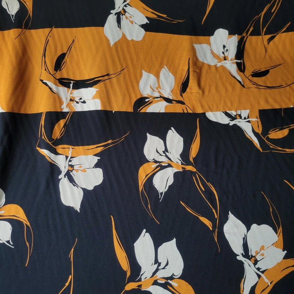 Черная, серо-коричневая, оранжевая вискозная ПАНЕЛЬ из Италии с принтом по границе - современная! - Изображение 4 из 4