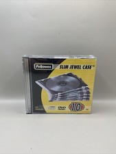 Fellowes Slim Jewel Case - Clear / Black - 10 Pack - 98309 - New / Sealed