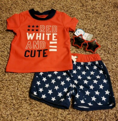 Carters Infant /& Toddler Boys Outfit Sunglasses Polo Shirt /& Shorts Set