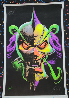 TOM WOOD SIGNED BLACK LIGHT LINK POSTER ICP INSANE CLOWN POSSE
