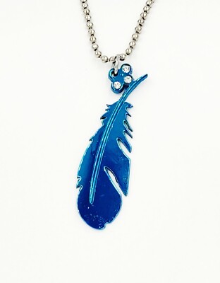 STAINLESS STEEL FEATHER NECKLACE & PENDANT~US SELLER ~ FAST SHIPPING
