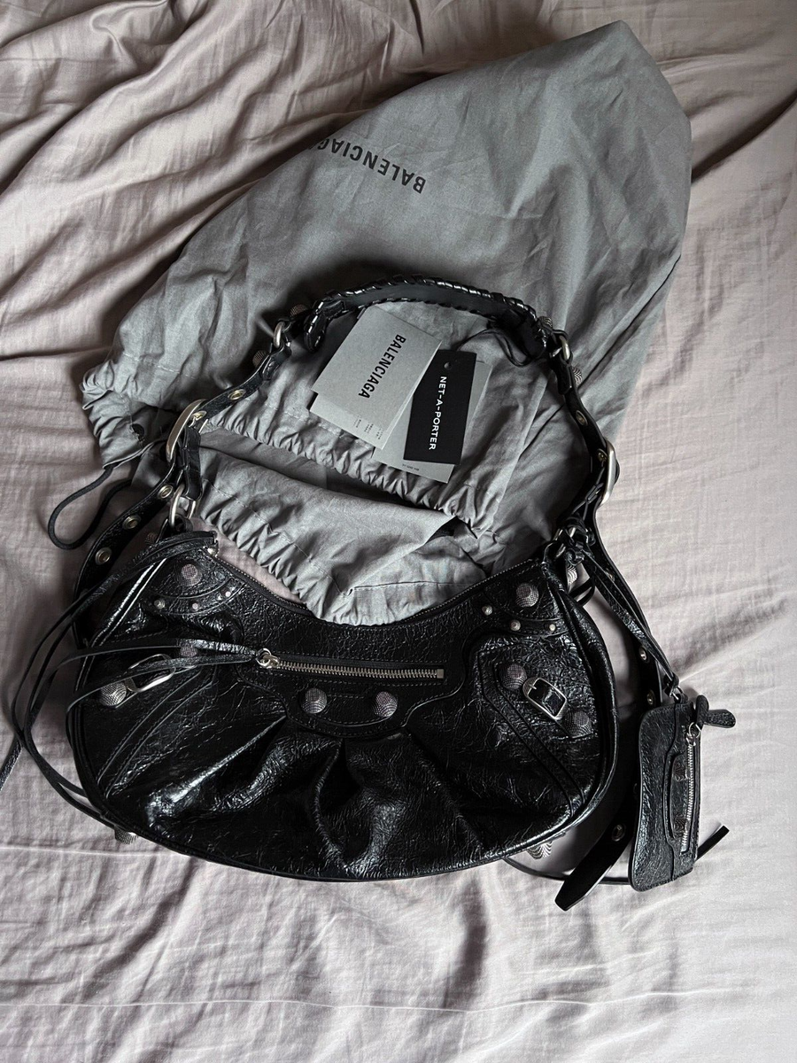 BALENCIAGA Le Cagole small studded crinkled-leather shoulder BALENCIAGA Le Cagole small studded crinkled-leather shoulder