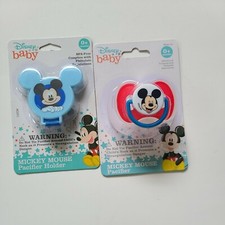 Disney Disney Baby Mickey Mouse Pacifier and Pacifier Holder Clip New NIP
