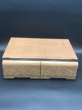 Vintage Kenmark Faux Wood Grain VHS Storage Case Holds 18 VHS Tapes