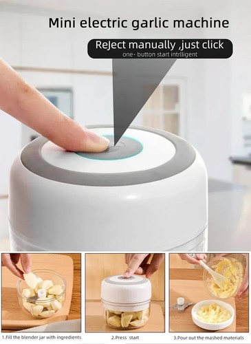 Kitchen Electric Food Chopper Mini Masher USB Portable Meat Grinder Kitchen Tool - Bild 15 von 31