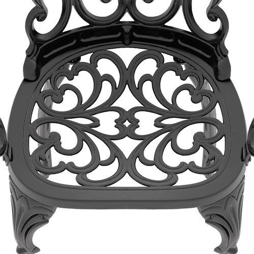 3-Piece Outdoor Cast Aluminum Patio Bistro Set 30in Round Table W/ Umbrella Hole - Picture 10 of 11