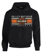 Harley-Davidson Men's Custom Iconic B S Fleece Pullover Hoodie - Solid Black