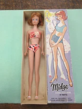 VTG Barbie 1962 Midge Fashion Doll #860 Titan Red Hair w/Original Box